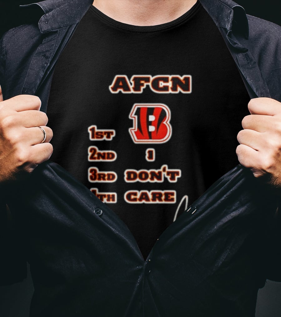 Joe Burrow Cincinnati Bengals AFCN 1st 2nd 1 3rd Don't 4th Care Bengals Football T-Shirt