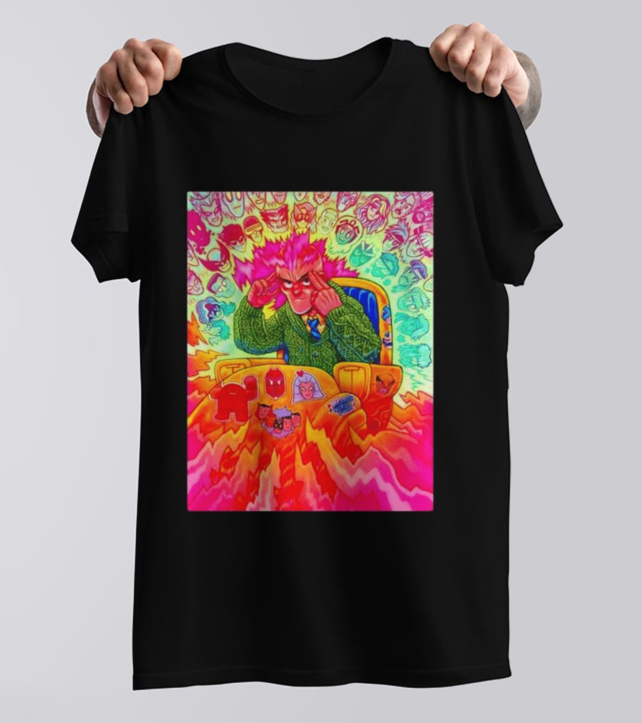 Professor X Dazzler World Tour X Men Collage Psychedelic Comic Art Marvel Characters T-Shirt