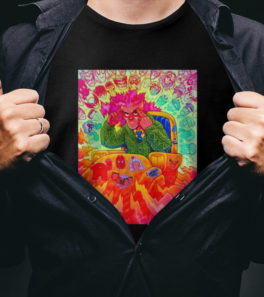 Professor X Dazzler World Tour X Men Collage Psychedelic Comic Art Marvel Characters T-Shirt