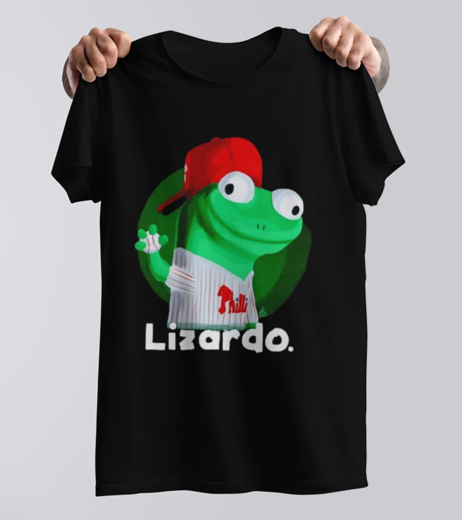 Lizardo Philadelphia Phillies Baseball Philli Red Cap Cartoon T-Shirt