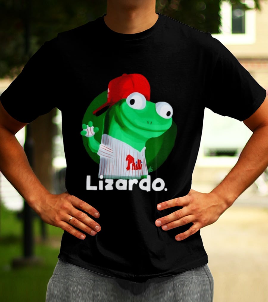 Lizardo Philadelphia Phillies Baseball Philli Red Cap Cartoon T-Shirt