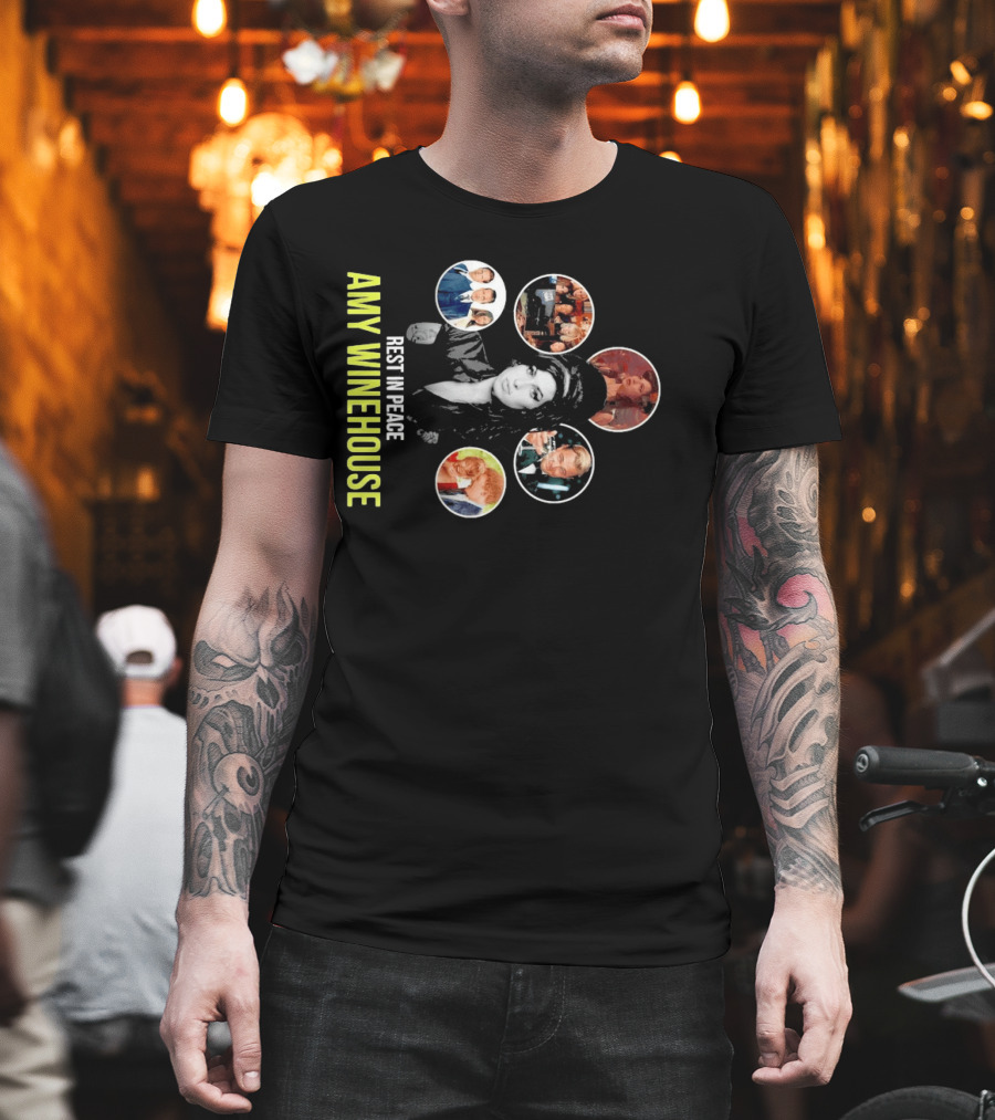 Rest In Peace Amy Winehouse Iconic Collage T-Shirt