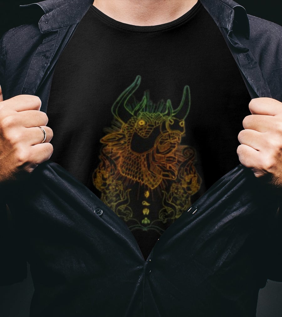 Mastodon Beast Pullover With Intricate Horned Creature T-Shirt