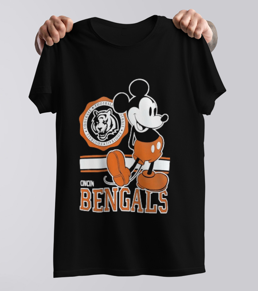 Mickey Mouse Cincinnati Bengals Football Tiger T-Shirt