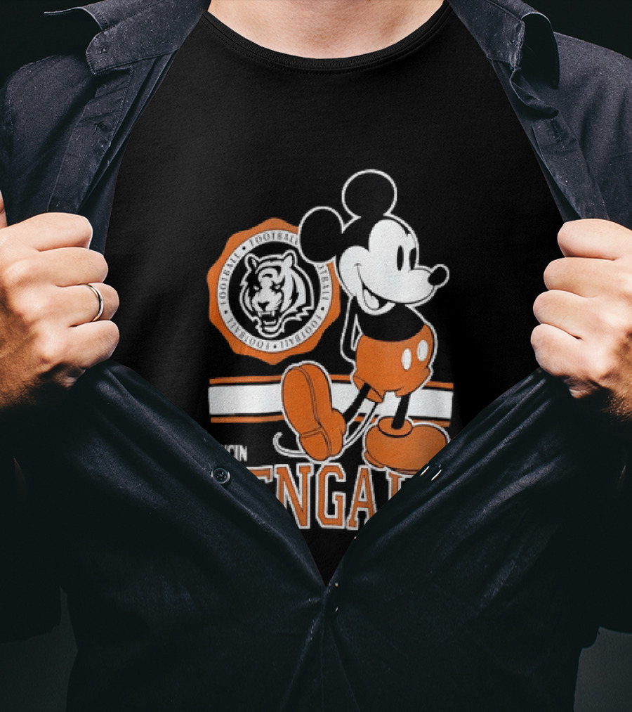 Mickey Mouse Cincinnati Bengals Football Tiger T-Shirt