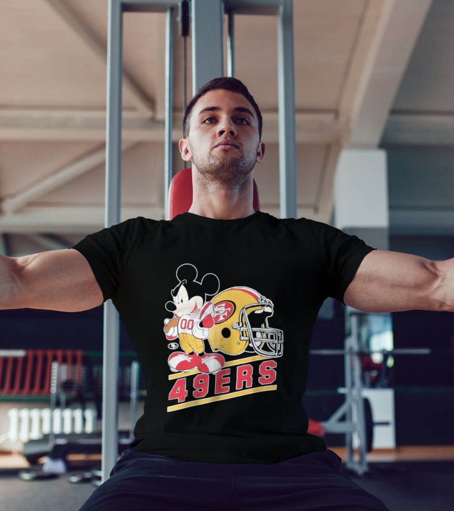Mickey Mouse With San Francisco 49ers Helmet Football 49ers T-Shirt
