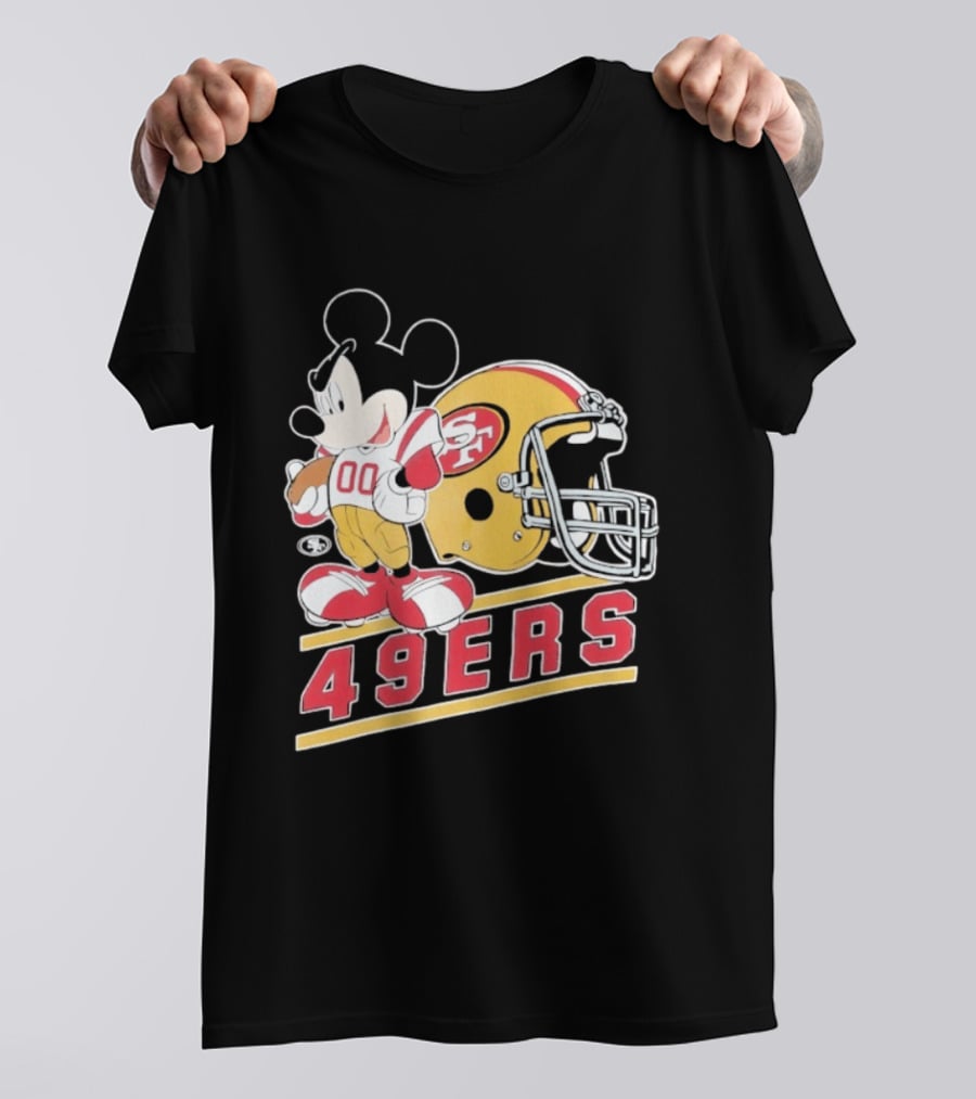 Mickey Mouse With San Francisco 49ers Helmet Football 49ers T-Shirt