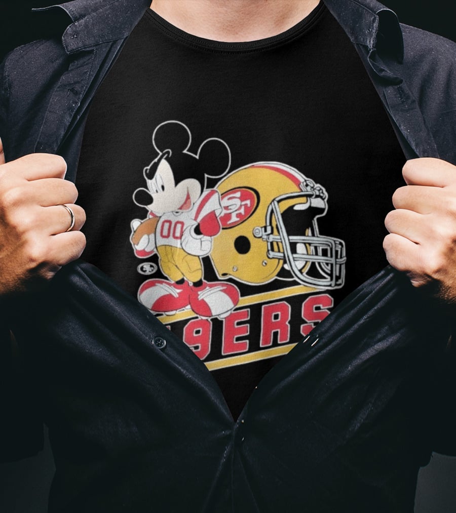 Mickey Mouse With San Francisco 49ers Helmet Football 49ers T-Shirt