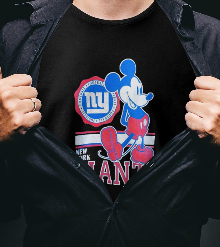 Mickey Mouse New York Giants Football NY Sports Fan T-Shirt