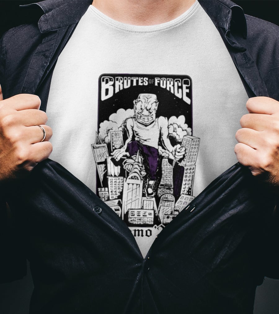 Brutes Of Force Demo '26 Hardcore Punk Band Monster Destroying City T-Shirt
