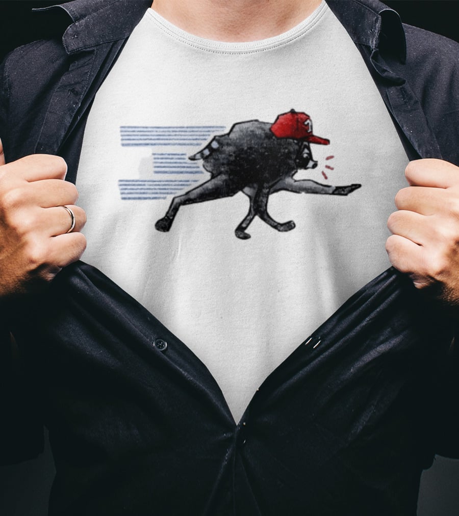 Toronto Blue Jays Baseball Raccoon Wearing Red Cap MLB T-Shirt