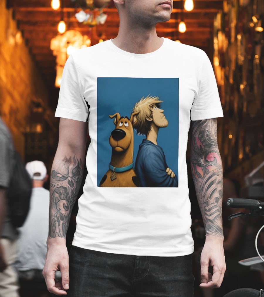 Scooby Doo And Shaggy Rogers Mystery Inc Iconic Cartoon Duo Facing Adventure T-Shirt