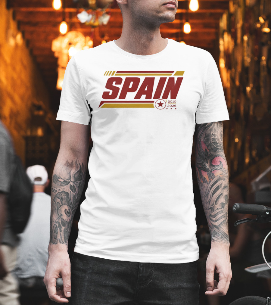Spain 2010 2026 Sports Football Star T-Shirt