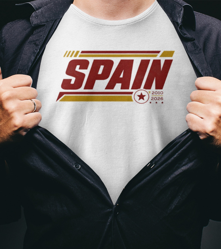 Spain 2010 2026 Sports Football Star T-Shirt