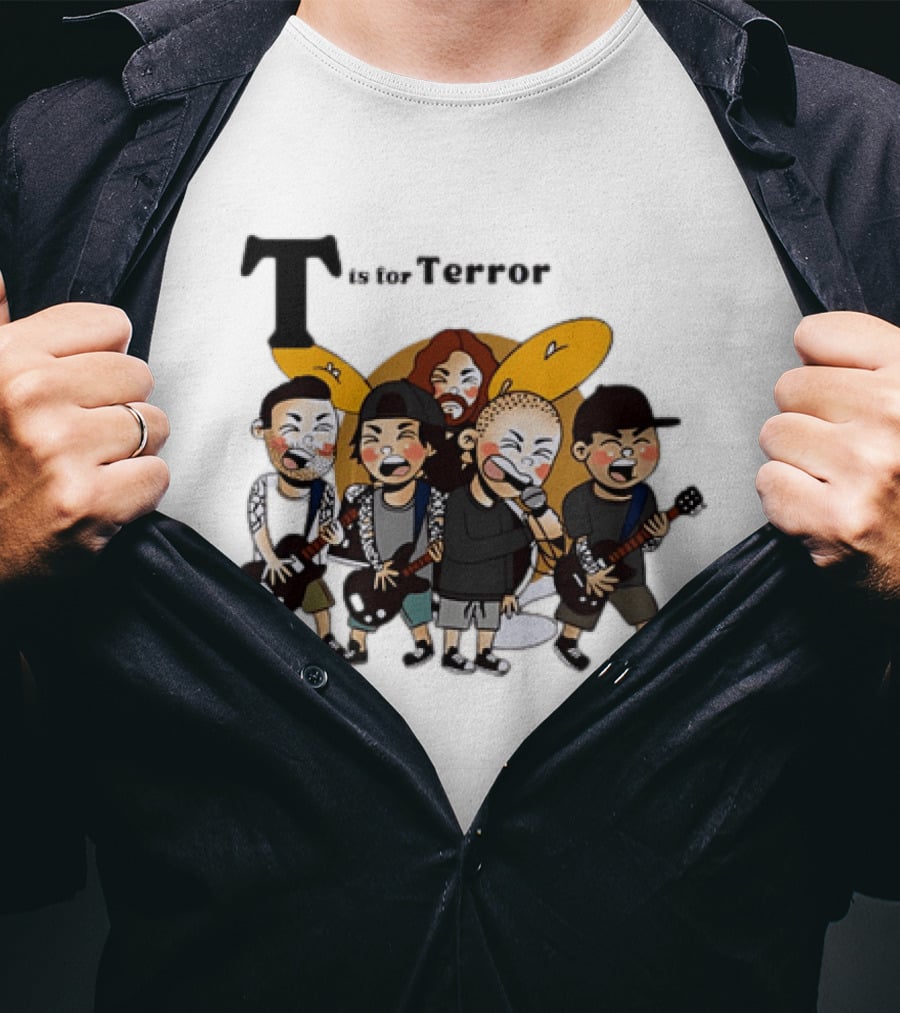 T Is For Terror Cartoon Punk Rock Band Music T-Shirt