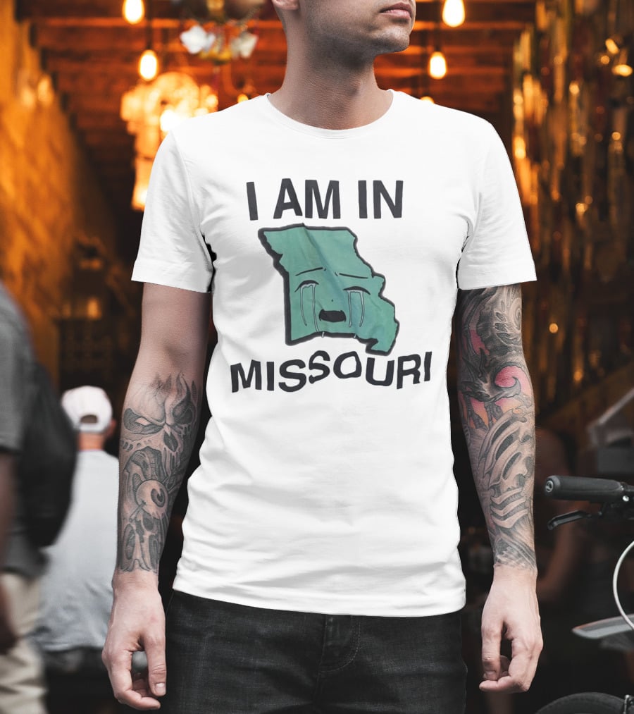 I Am In Missouri Crying Map Misery Pun T-Shirt