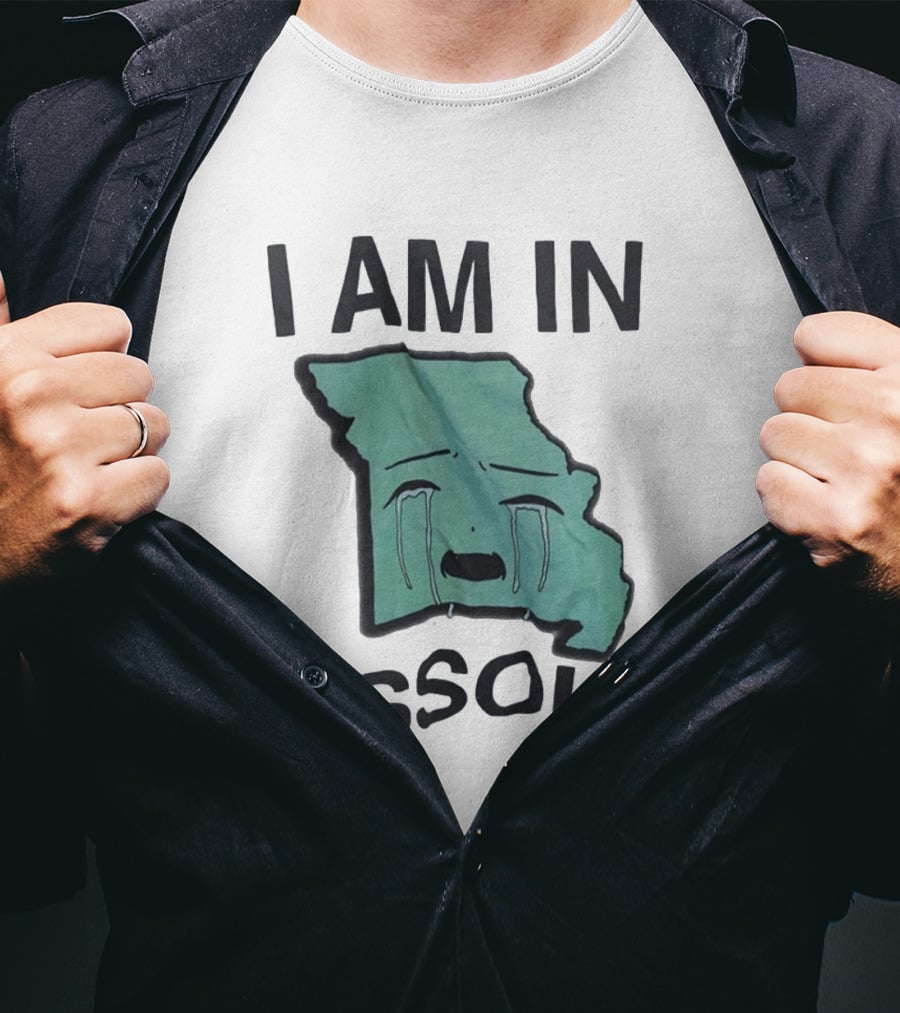 I Am In Missouri Crying Map Misery Pun T-Shirt