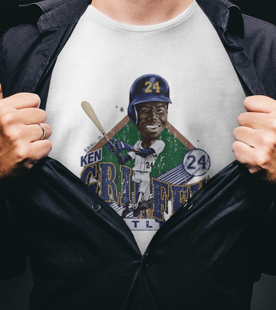 Ken Griffey Jr 24 Seattle Mariners 500 HR Club Distressed T-Shirt