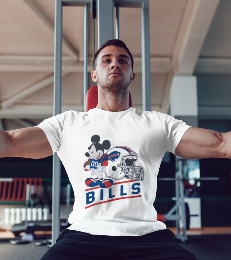 Mickey Mouse Buffalo Bills 00 Jersey Football Helmet T-Shirt