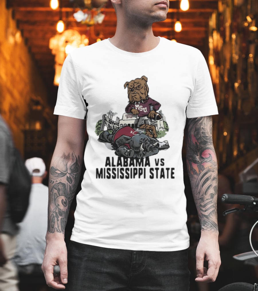 Alabama Vs Mississippi State Bulldogs Football Rivalry Game Day T-Shirt