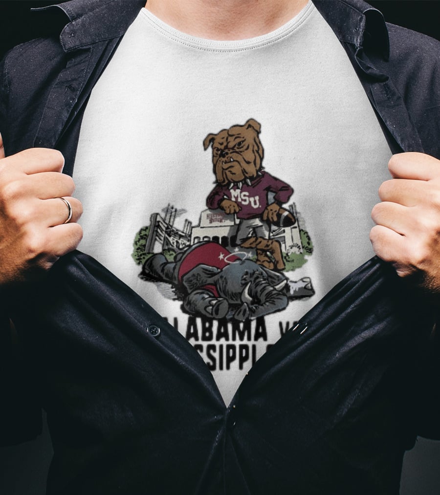 Alabama Vs Mississippi State Bulldogs Football Rivalry Game Day T-Shirt