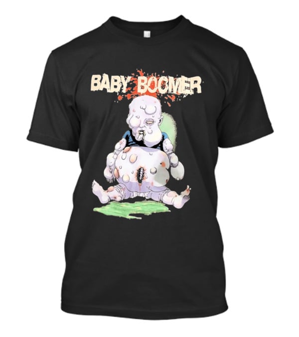 Baby Boomer Zombie Mutant Infant Horror Creepy Cartoon Character Rugged T-Shirt