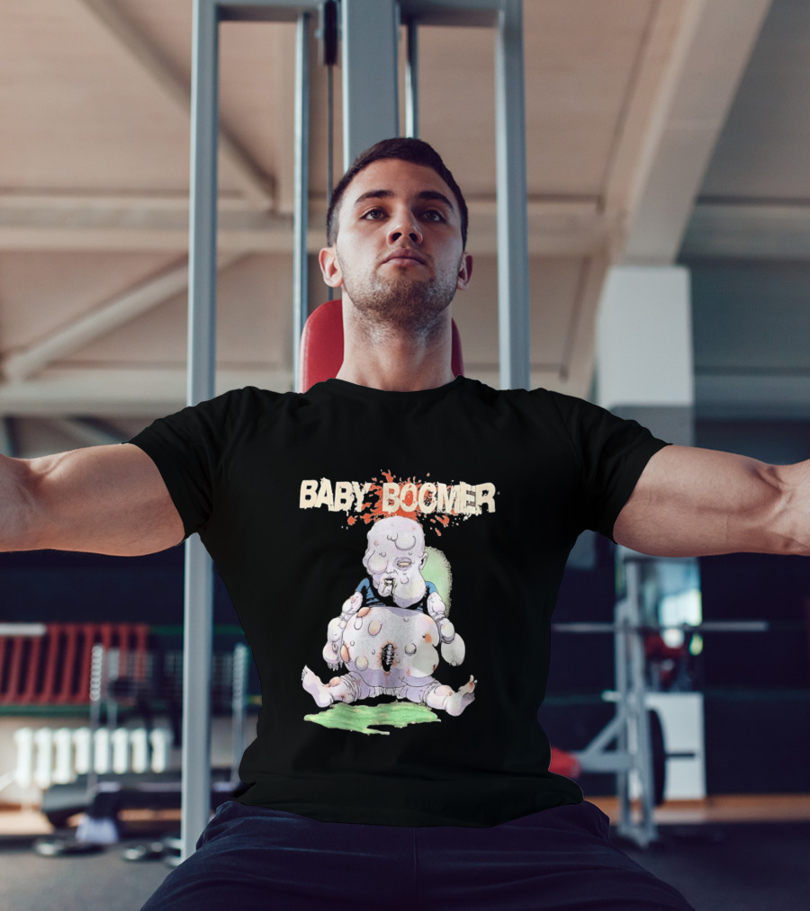 Baby Boomer Zombie Mutant Infant Horror Creepy Cartoon Character Rugged T-Shirt