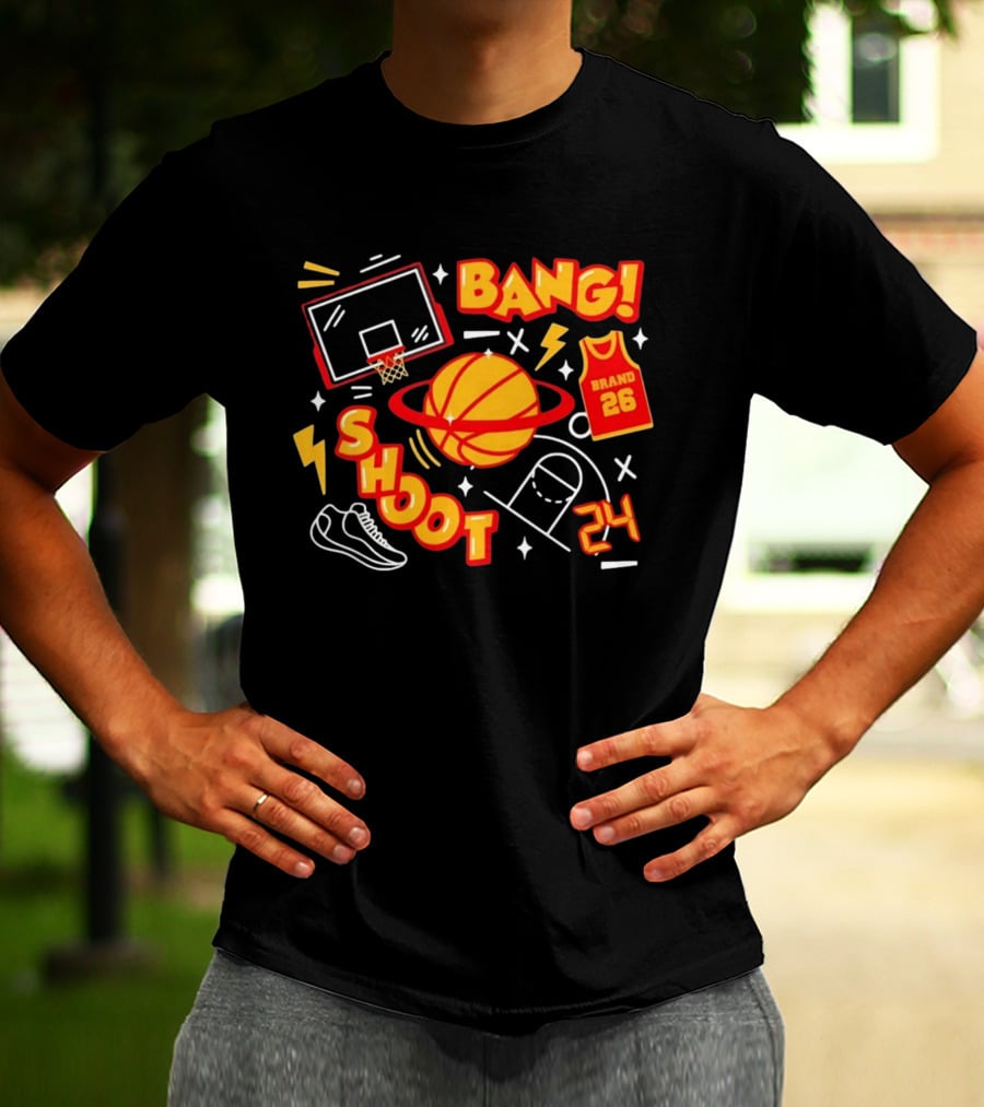 Bang Shoot Basketball Brand 26 Jersey Hoop 24 Sport Athletic T-Shirt