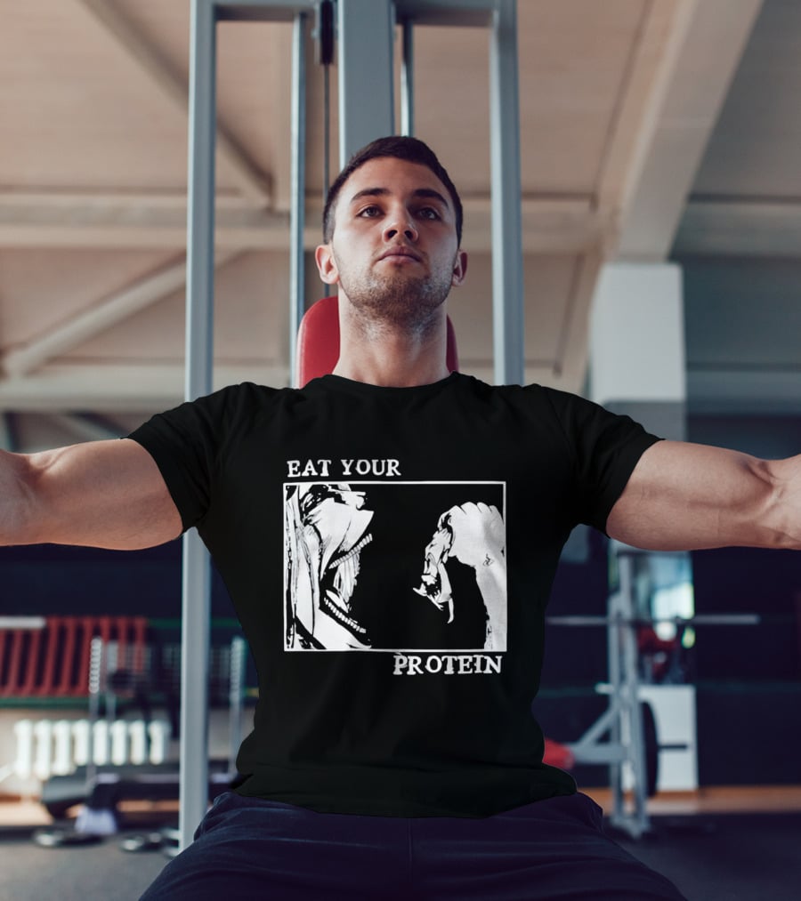 Eat Your Protein Beast Devouring Prey Fierce Motivation T-Shirt