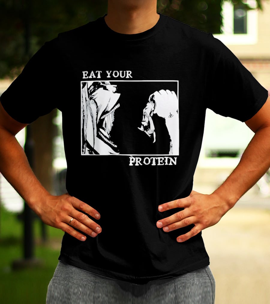Eat Your Protein Beast Devouring Prey Fierce Motivation T-Shirt