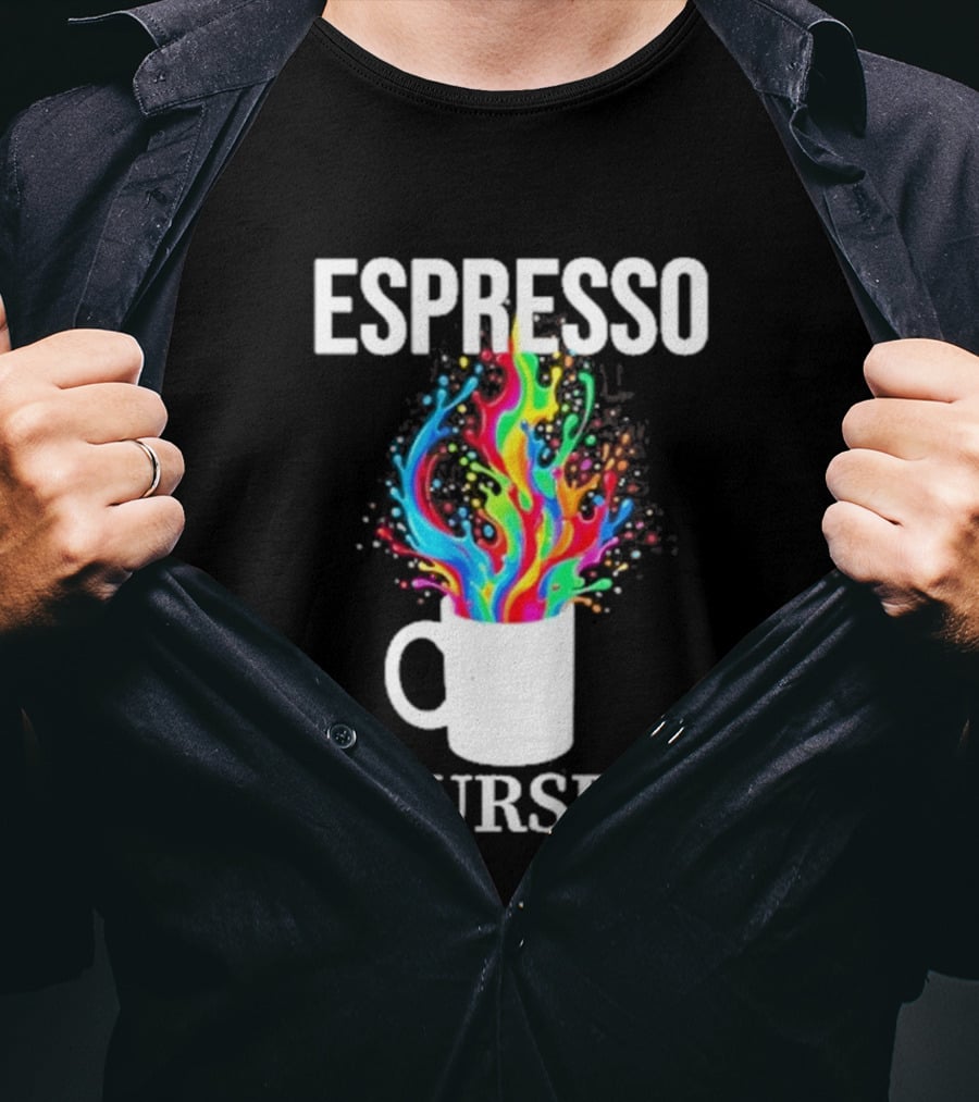 Espresso Yourself Vibrant Coffee Cup Caffeine Splash T-Shirt