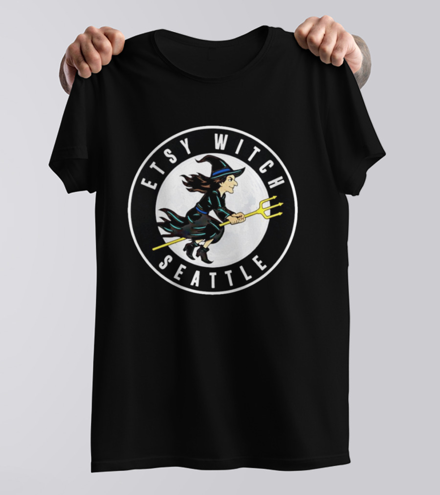 Etsy Witch Seattle Full Moon Trident Rider Fantasy T-Shirt