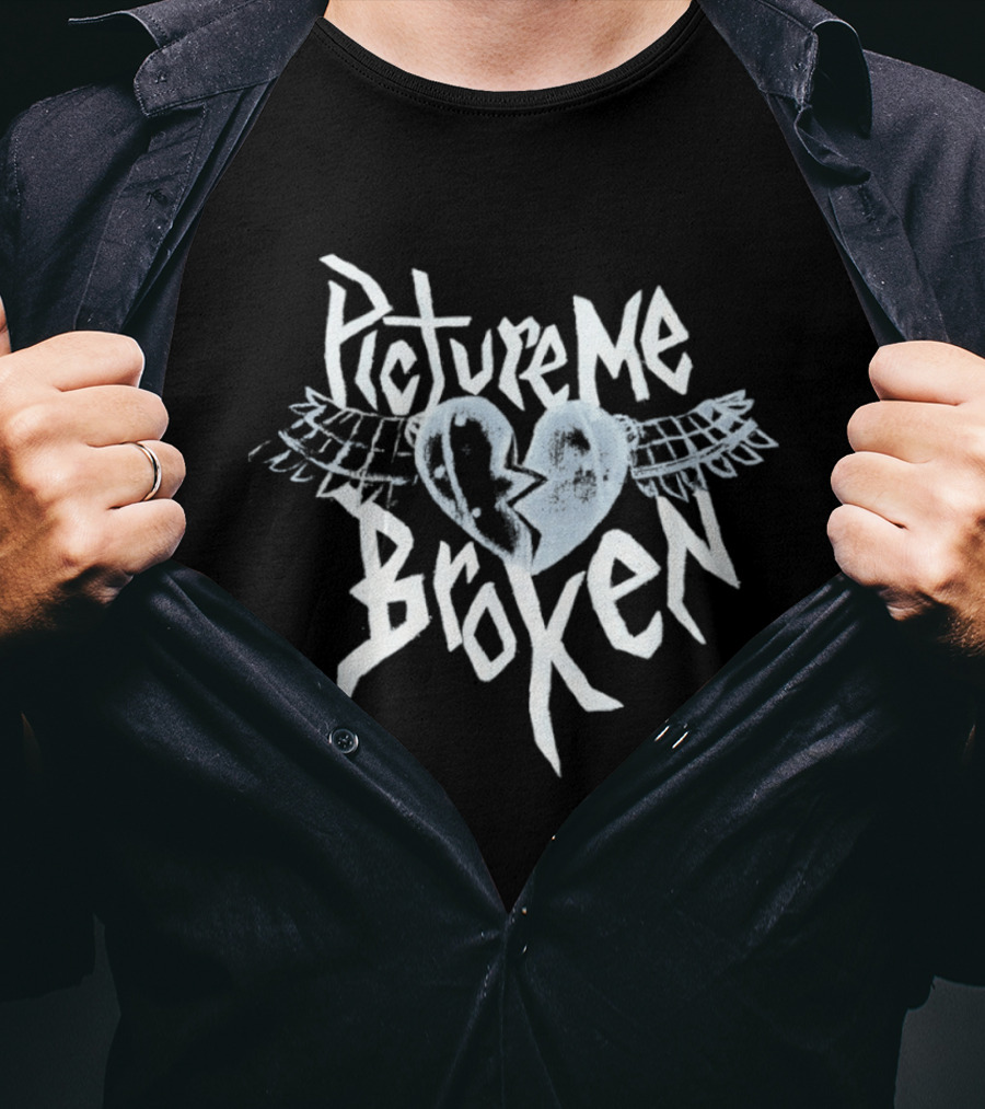 Picture Me Broken Heart Wings Alternative Rock T-Shirt