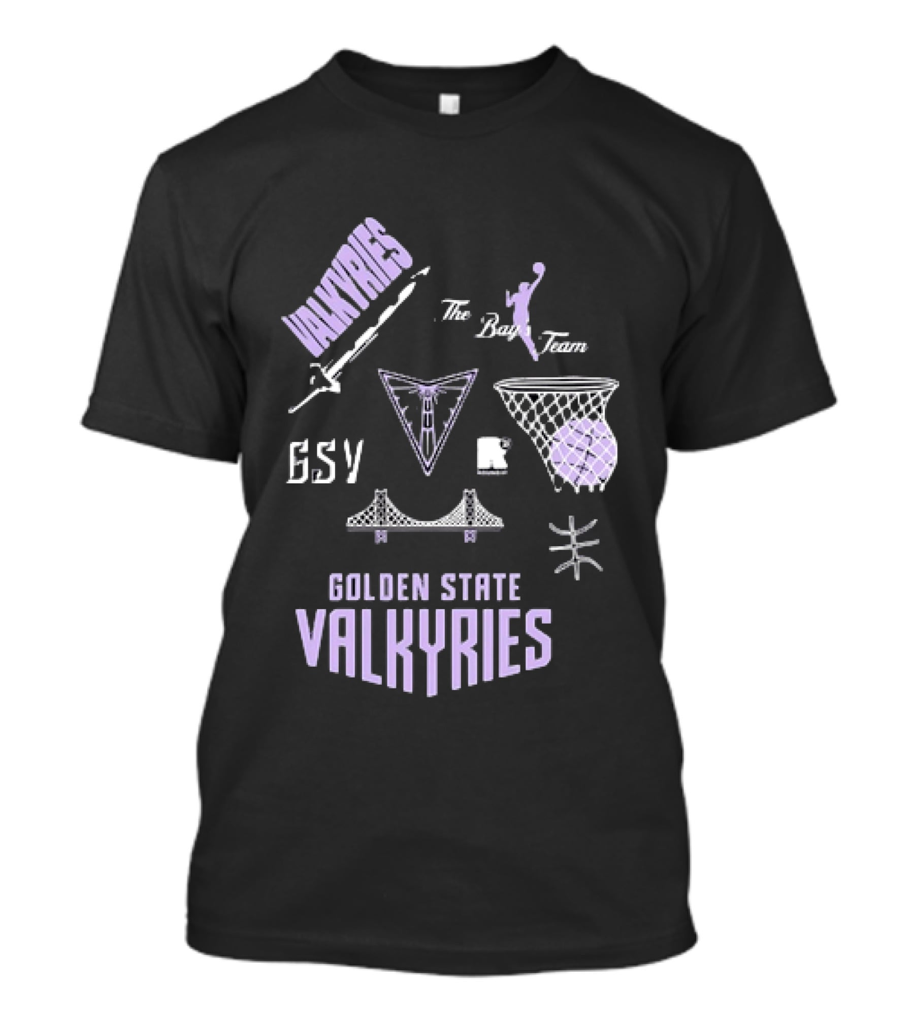 Golden State Valkyries The Bay's Team Basketball Collage GSV Bridge Sword T-Shirt