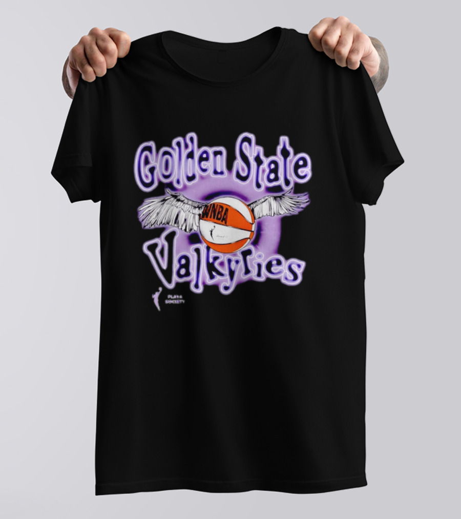 Golden State Valkyries WNBA Playa Society Winged Basketball T-Shirt