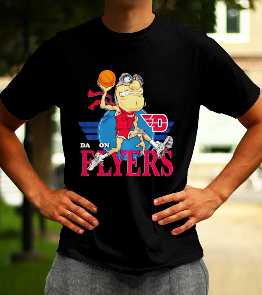 Dayton Flyers Rudy Dunking Basketball Cartoon T-Shirt