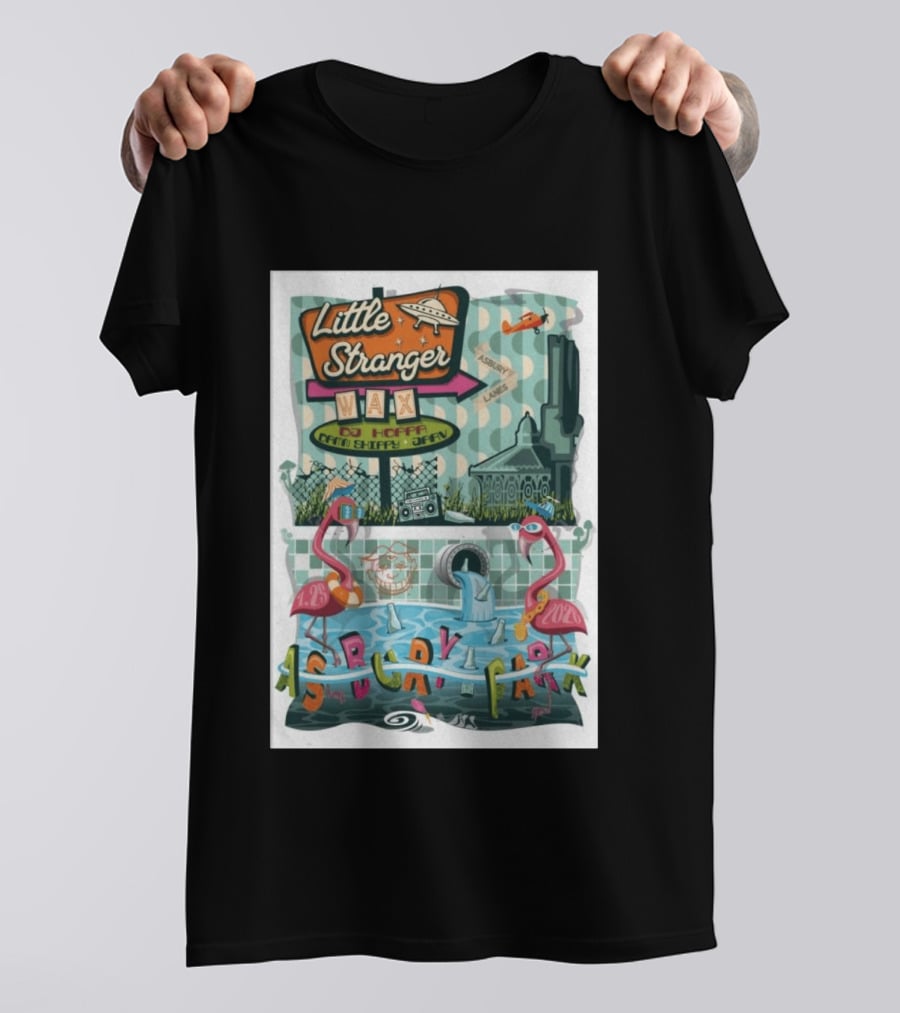 Little Stranger Asbury Park NJ Asbury Lanes DJ HOPPA WAX 7 25 2026 Flamingos T-Shirt