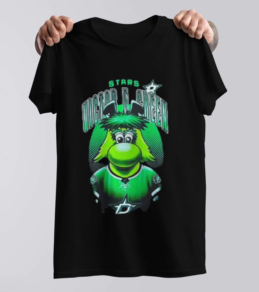 Dallas Stars Victor E Green Mascot NHL Fan Gear T-Shirt