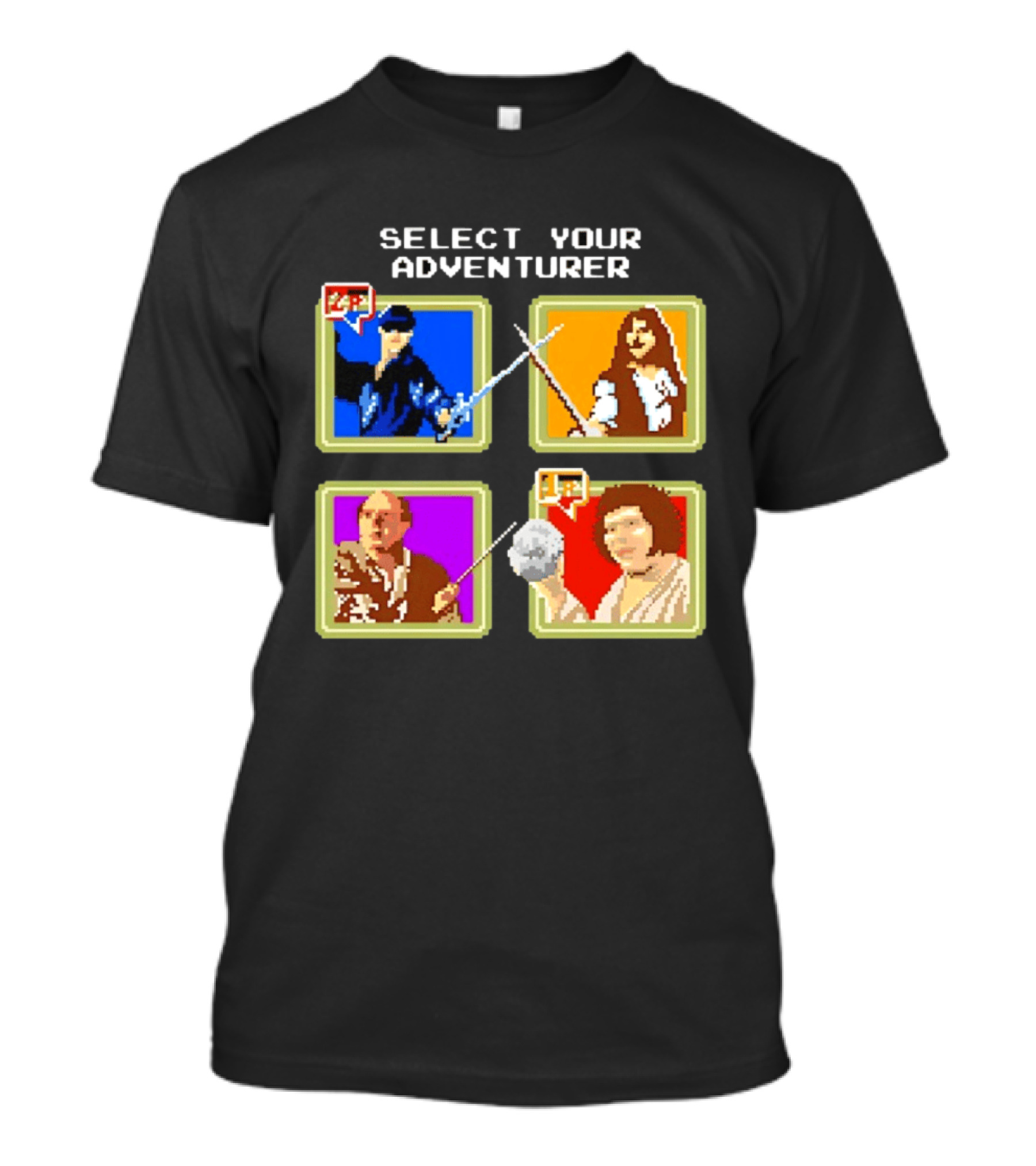 Select Your Adventurer Westley Inigo Montoya Vizzini Fezzik The Princess Bride Pixel T-Shirt