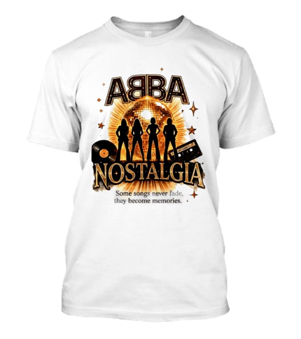 ABBA Nostalgia Some Songs Never Fade Memories Disco Vinyl Cassette T-Shirt