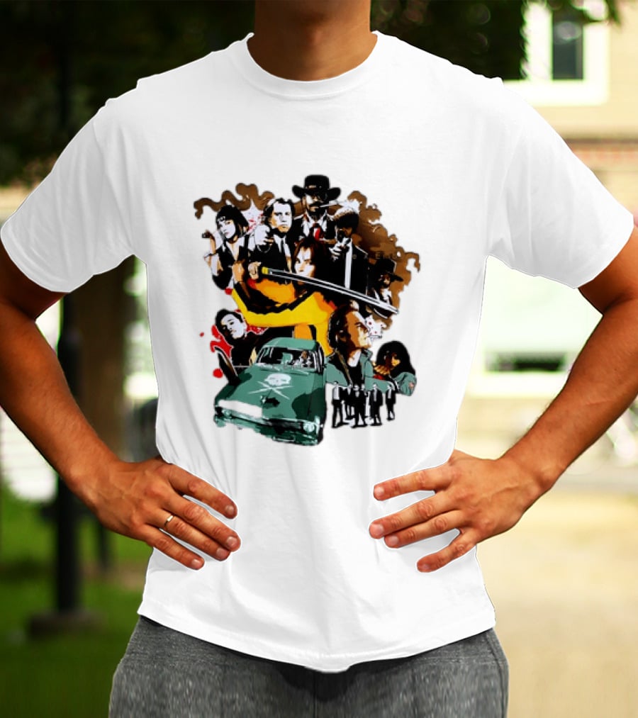 Alex Ember Pulp Fiction Quentin Tarantino Movie Characters Samurai Sword Car T-Shirt
