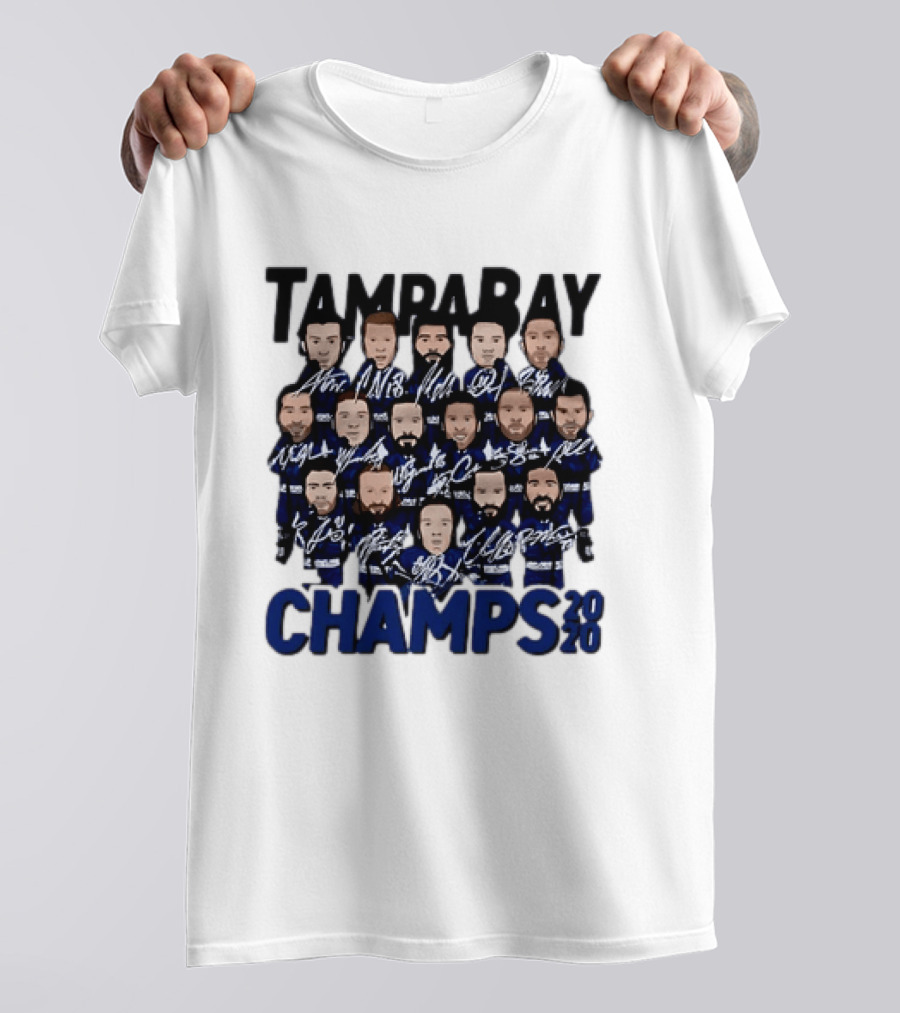 Tampa Bay Champs 2020 Hockey Team Players Signatures T-Shirt