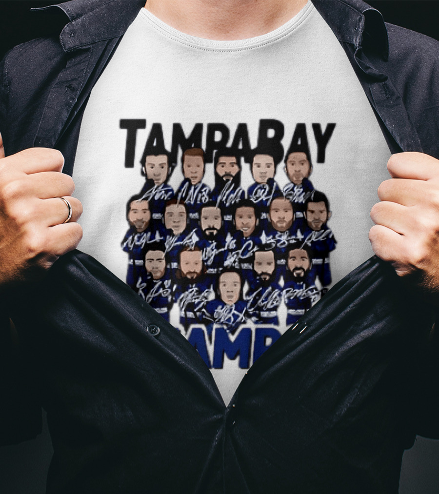 Tampa Bay Champs 2020 Hockey Team Players Signatures T-Shirt