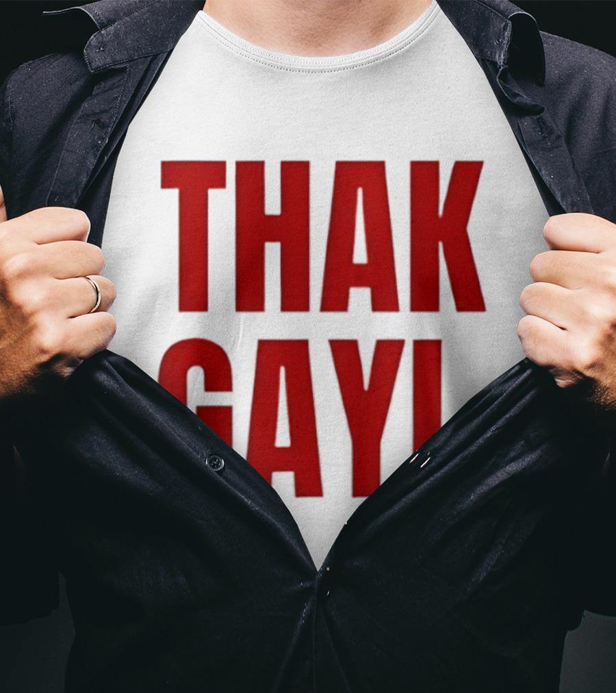 Thak Gayi Hindi Tired Exhausted Text Bold Red T-Shirt