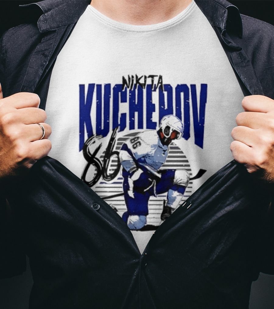 Nikita Kucherov 86 Tampa Bay Lightning Hockey Celebration T-Shirt