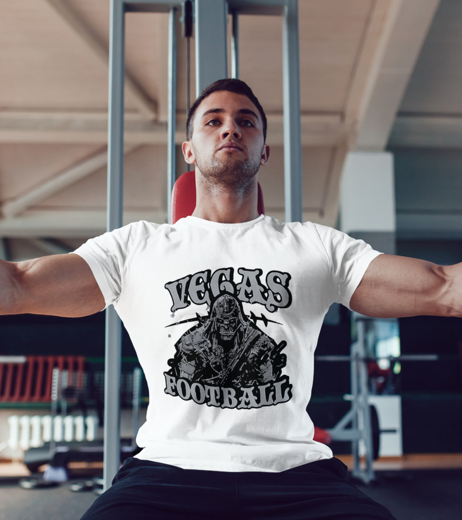 Vegas Football Undead Warrior Grayscale T-Shirt