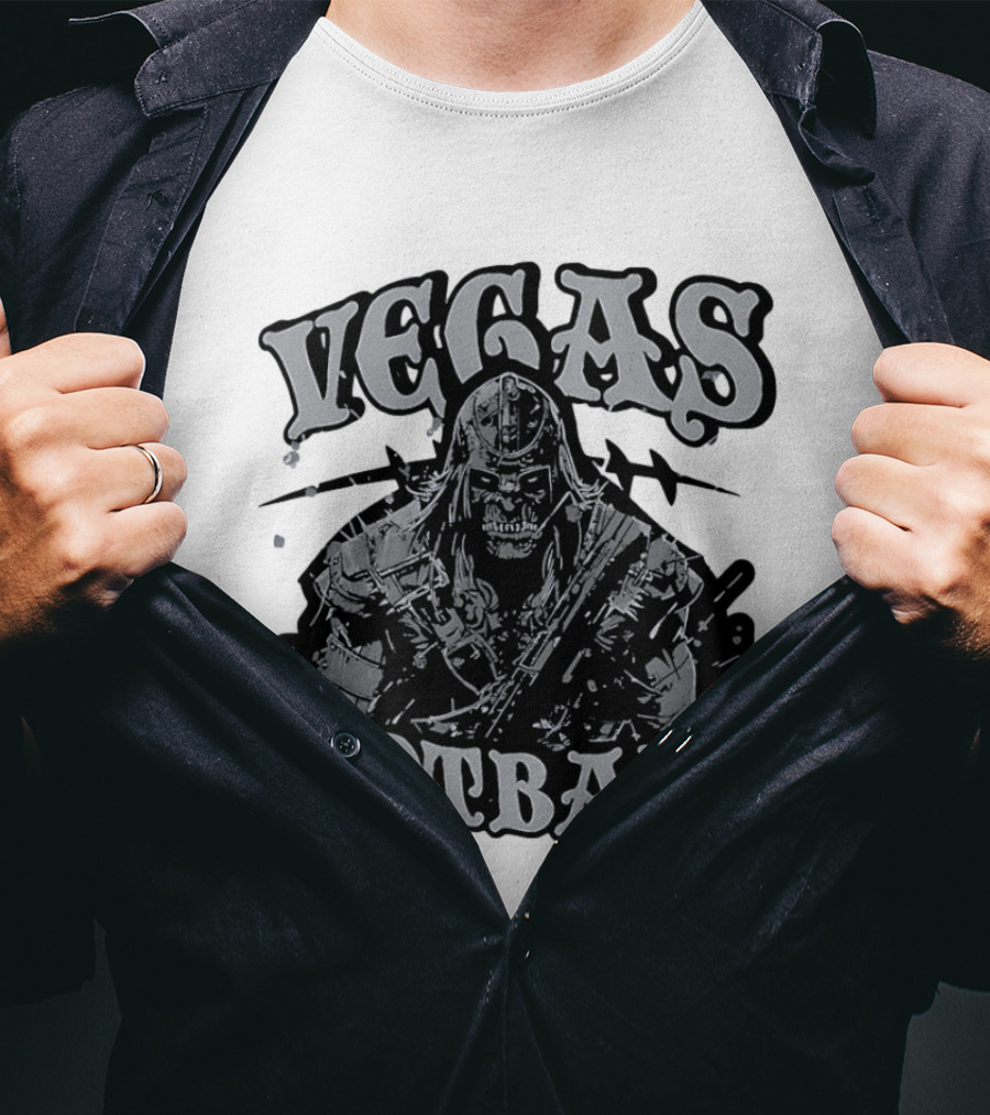 Vegas Football Undead Warrior Grayscale T-Shirt