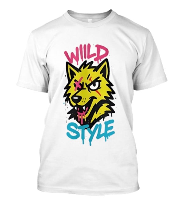 Wild Wolf Wild Style Graffiti Art Urban Streetwear T-Shirt