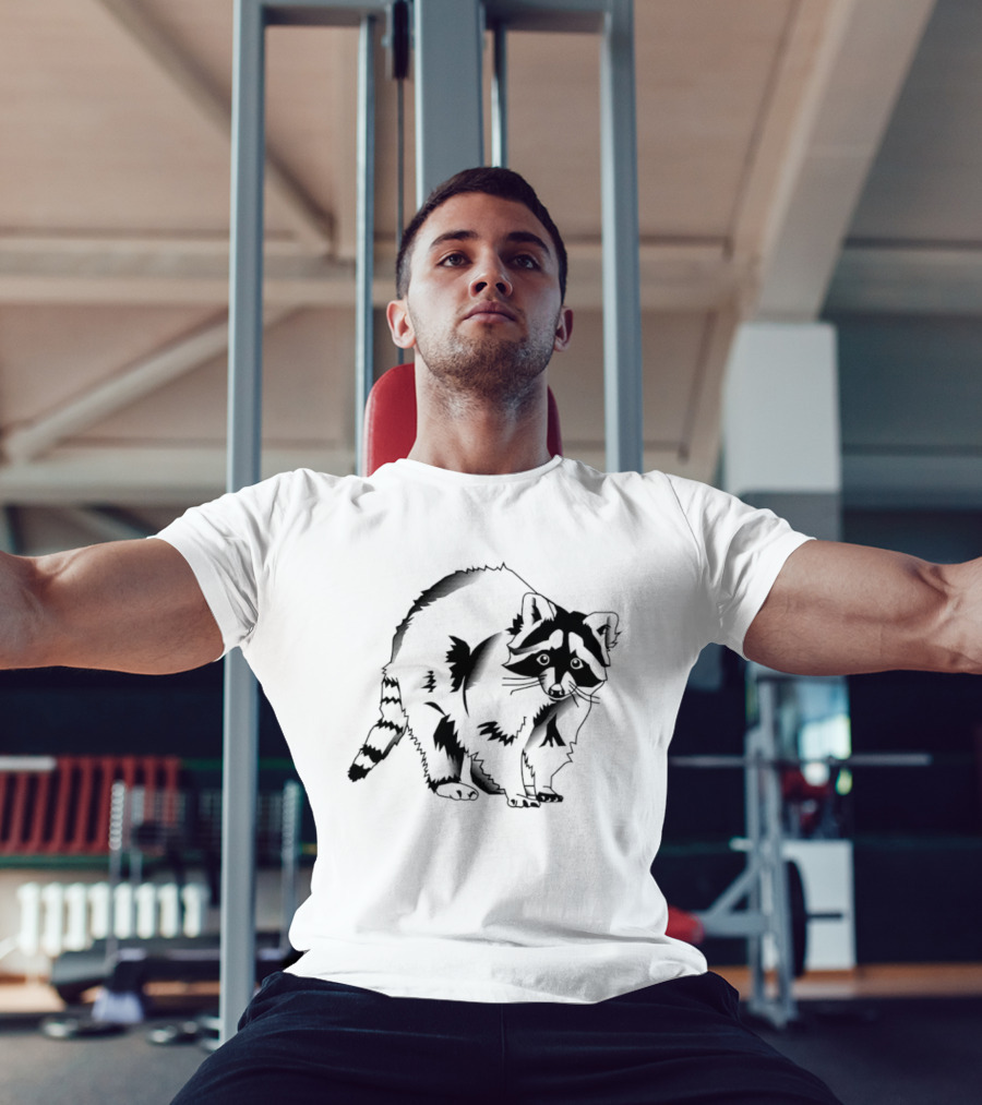 Raccoon Cartoon Forest Wildlife Woodland Creature Mammal Nature T-Shirt