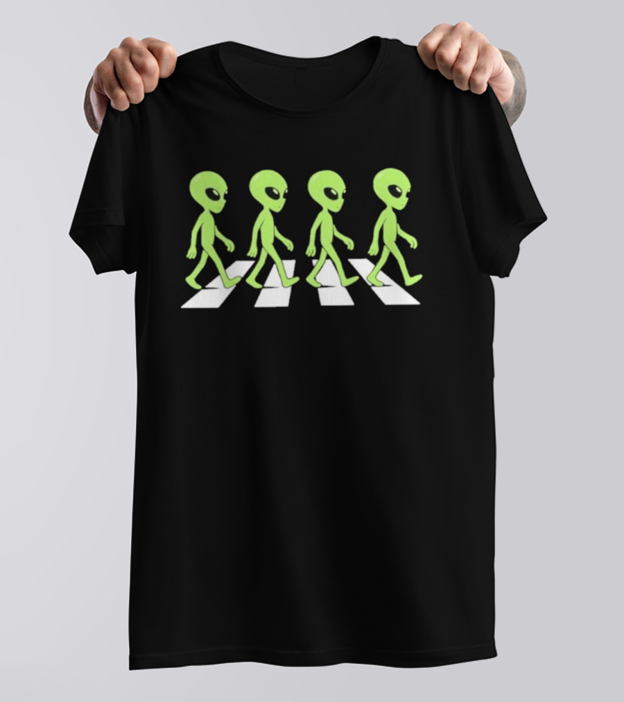 Abbey Road Alien Crosswalk UFO Aliens T-Shirt